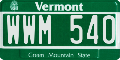 VT license plate WWM540