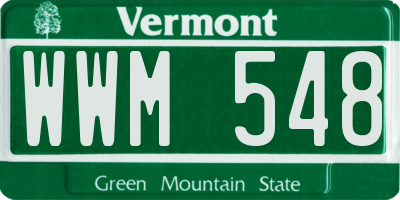 VT license plate WWM548