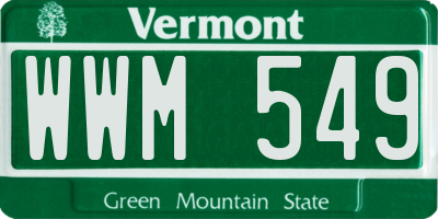 VT license plate WWM549