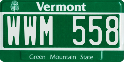 VT license plate WWM558