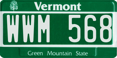 VT license plate WWM568