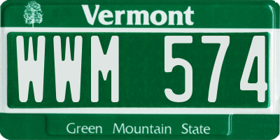 VT license plate WWM574