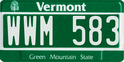 VT license plate WWM583