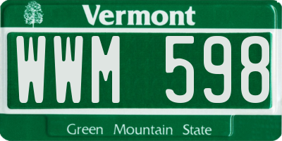 VT license plate WWM598