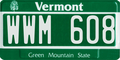 VT license plate WWM608