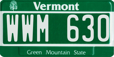 VT license plate WWM630