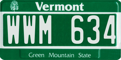 VT license plate WWM634