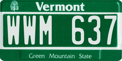 VT license plate WWM637