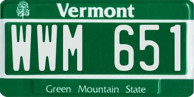 VT license plate WWM651