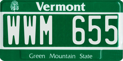 VT license plate WWM655