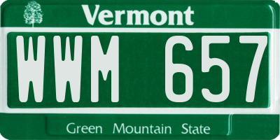 VT license plate WWM657
