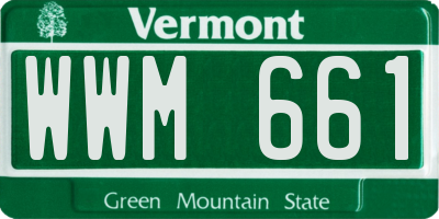 VT license plate WWM661