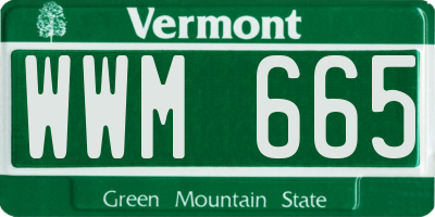 VT license plate WWM665