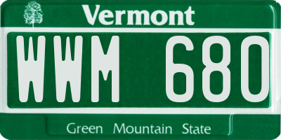 VT license plate WWM680