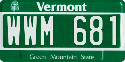 VT license plate WWM681