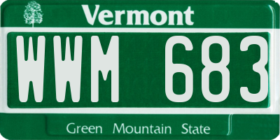 VT license plate WWM683