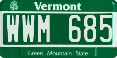 VT license plate WWM685