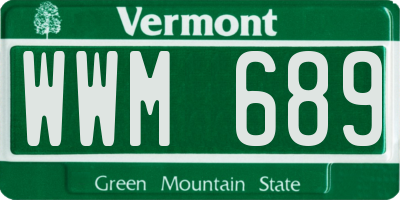 VT license plate WWM689