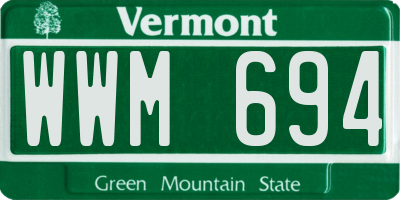 VT license plate WWM694