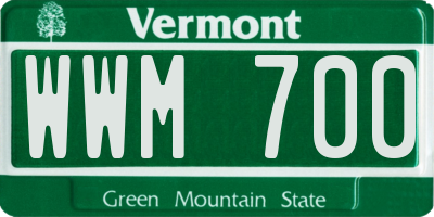 VT license plate WWM700