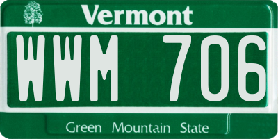 VT license plate WWM706