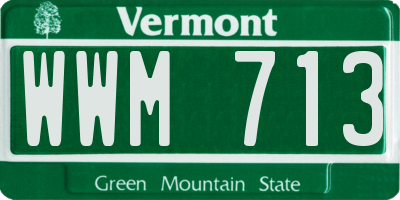 VT license plate WWM713