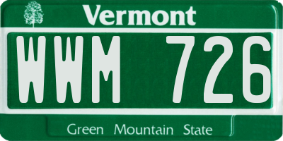 VT license plate WWM726