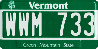VT license plate WWM733