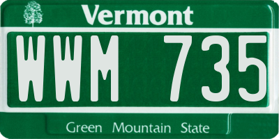 VT license plate WWM735