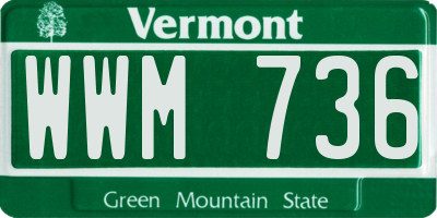 VT license plate WWM736