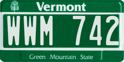 VT license plate WWM742