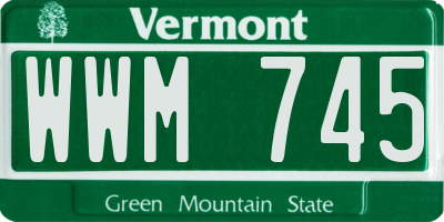 VT license plate WWM745