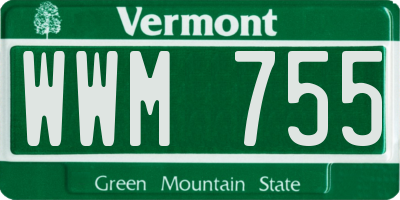 VT license plate WWM755