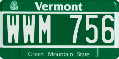 VT license plate WWM756