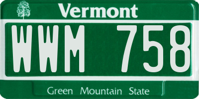 VT license plate WWM758