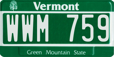 VT license plate WWM759