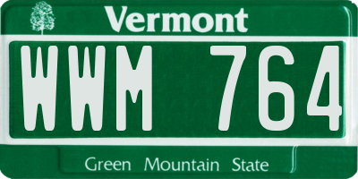 VT license plate WWM764