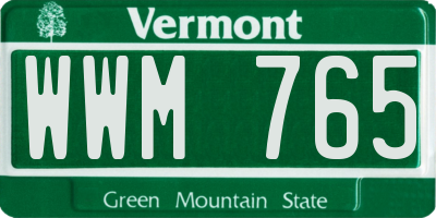 VT license plate WWM765