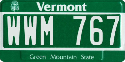 VT license plate WWM767