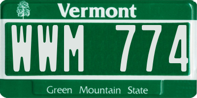 VT license plate WWM774