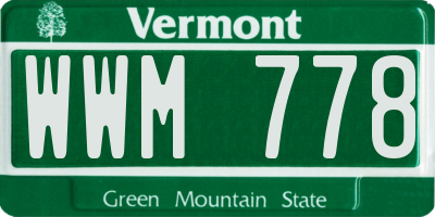 VT license plate WWM778
