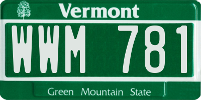 VT license plate WWM781