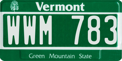 VT license plate WWM783