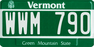 VT license plate WWM790