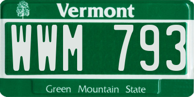 VT license plate WWM793