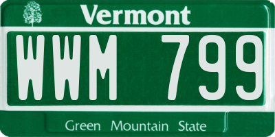 VT license plate WWM799
