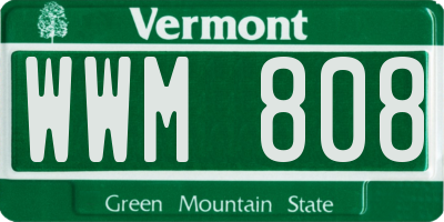 VT license plate WWM808
