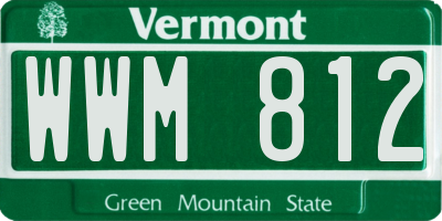 VT license plate WWM812