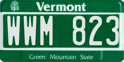VT license plate WWM823