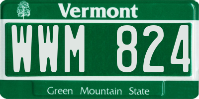 VT license plate WWM824